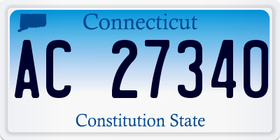 CT license plate AC27340