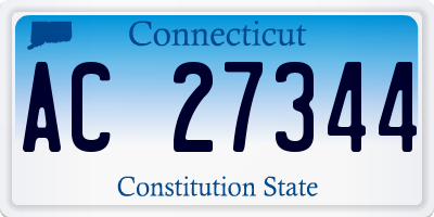 CT license plate AC27344