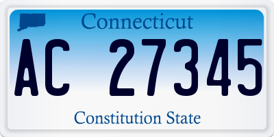 CT license plate AC27345
