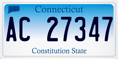 CT license plate AC27347