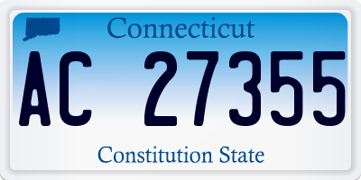 CT license plate AC27355