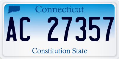 CT license plate AC27357
