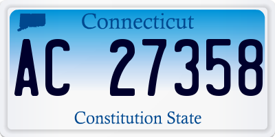 CT license plate AC27358