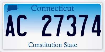 CT license plate AC27374
