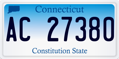 CT license plate AC27380