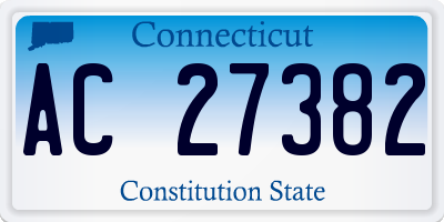 CT license plate AC27382