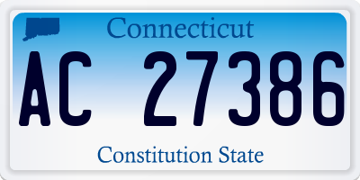 CT license plate AC27386