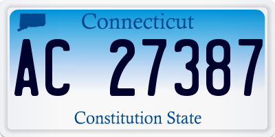 CT license plate AC27387