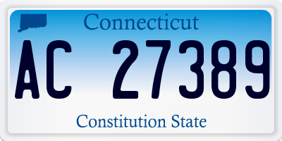 CT license plate AC27389