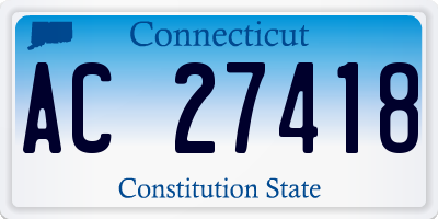 CT license plate AC27418