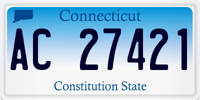 CT license plate AC27421