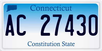 CT license plate AC27430
