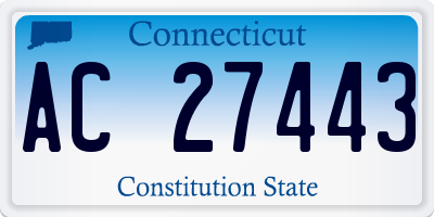 CT license plate AC27443