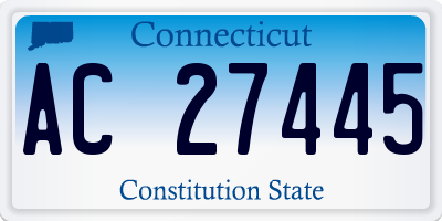 CT license plate AC27445