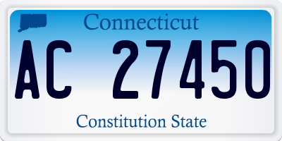 CT license plate AC27450