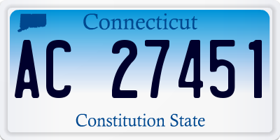 CT license plate AC27451