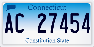 CT license plate AC27454