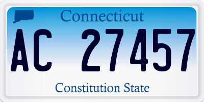 CT license plate AC27457
