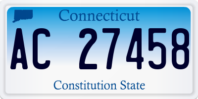 CT license plate AC27458