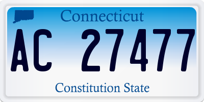 CT license plate AC27477