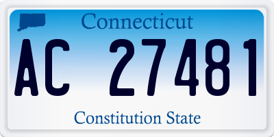 CT license plate AC27481