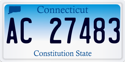 CT license plate AC27483