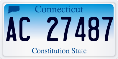 CT license plate AC27487