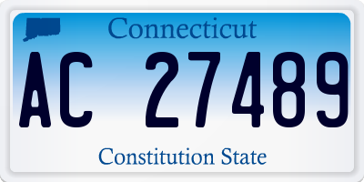 CT license plate AC27489