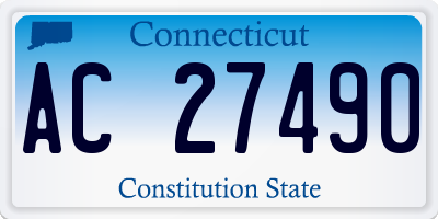CT license plate AC27490