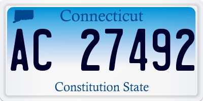 CT license plate AC27492