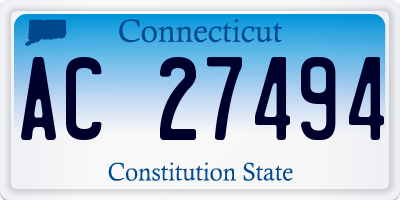 CT license plate AC27494