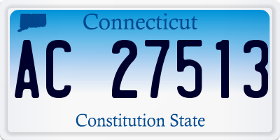 CT license plate AC27513