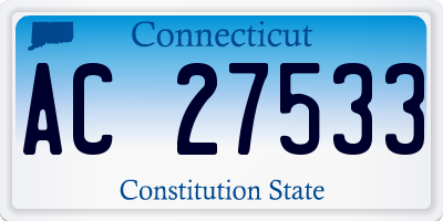 CT license plate AC27533