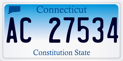 CT license plate AC27534