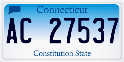 CT license plate AC27537
