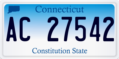 CT license plate AC27542