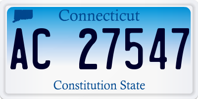 CT license plate AC27547