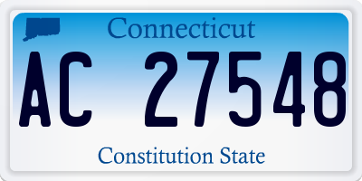 CT license plate AC27548