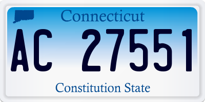 CT license plate AC27551