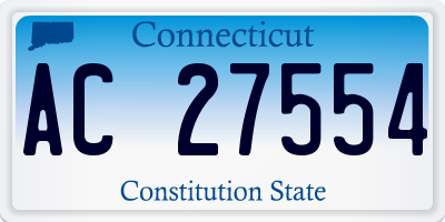 CT license plate AC27554