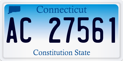 CT license plate AC27561