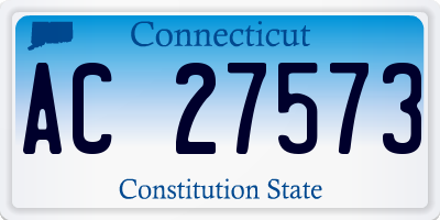 CT license plate AC27573