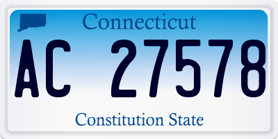 CT license plate AC27578