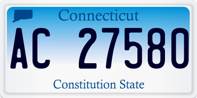 CT license plate AC27580