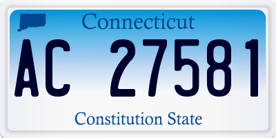 CT license plate AC27581