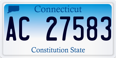 CT license plate AC27583