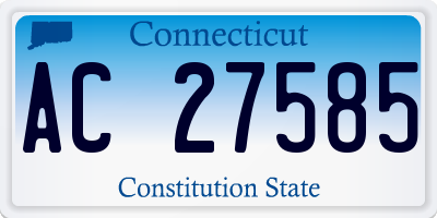 CT license plate AC27585