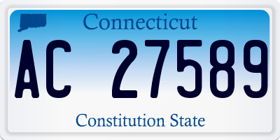 CT license plate AC27589