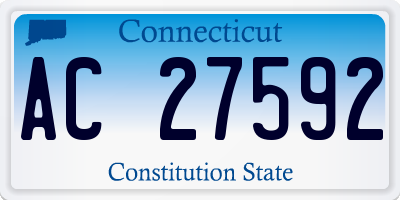 CT license plate AC27592