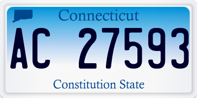 CT license plate AC27593